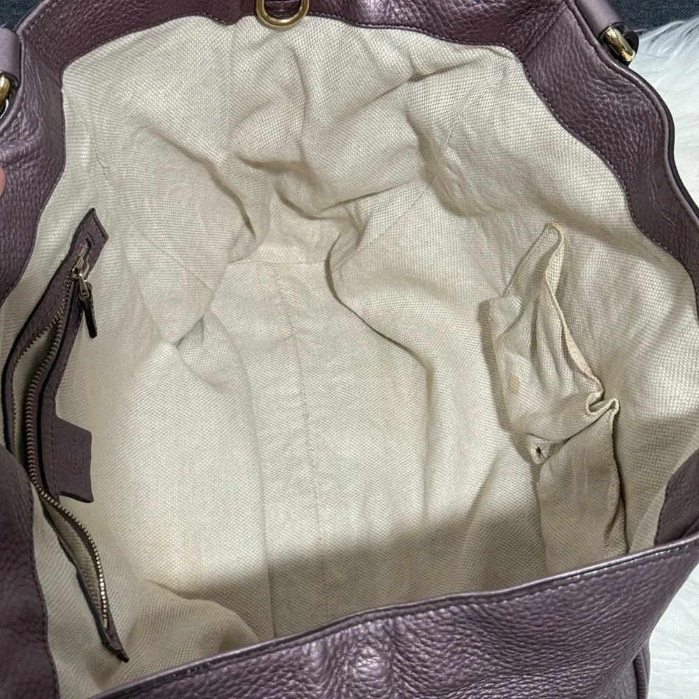 Gucci Dusty Mauve Leather Shoulder Bag with Tassel